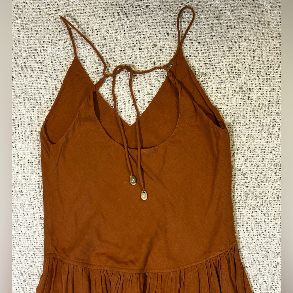 RARE! Free People Bianca Linen Dress Size L - Picture 7 of 9